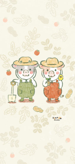 ほんわか日和　うしスマホ壁紙