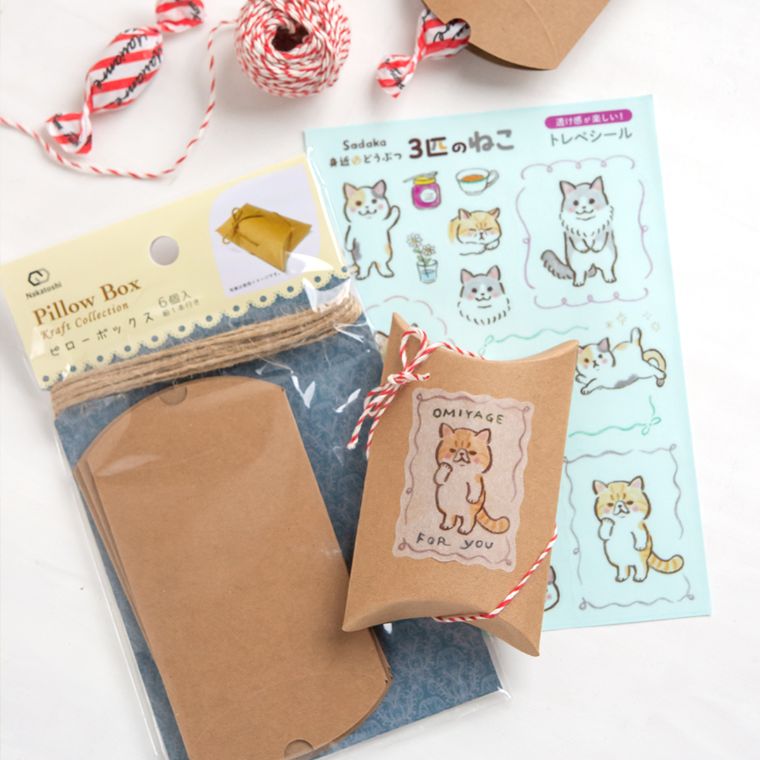 トレペシール 身近などうぶつ【3匹のねこ】ラッピング使用例