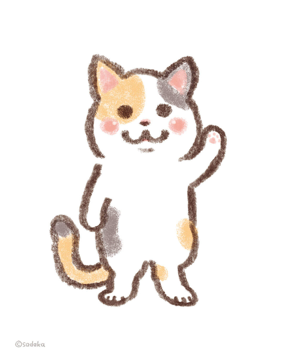 身近などうぶつ【3匹のねこ】三毛猫