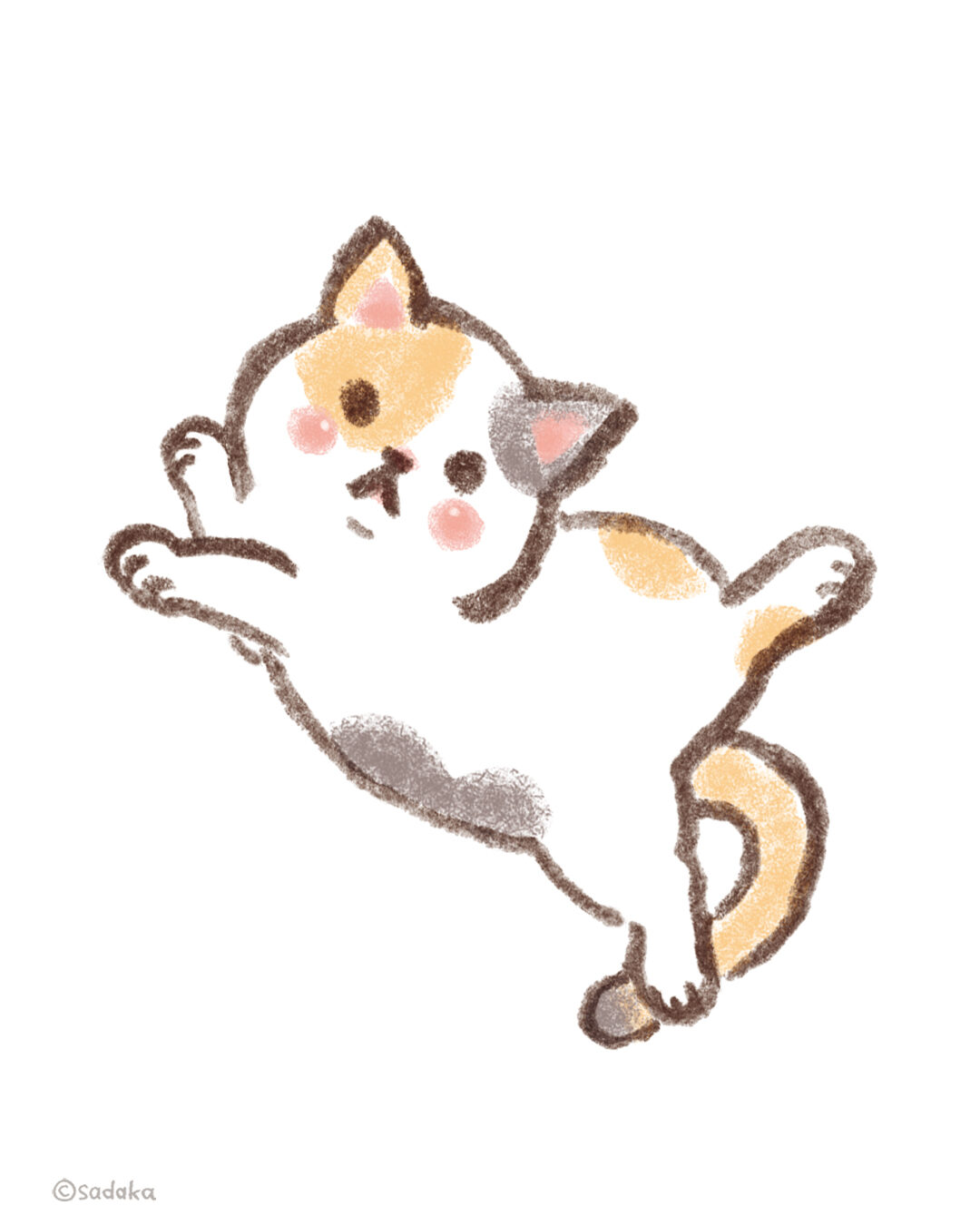 身近などうぶつ【3匹のねこ】三毛猫