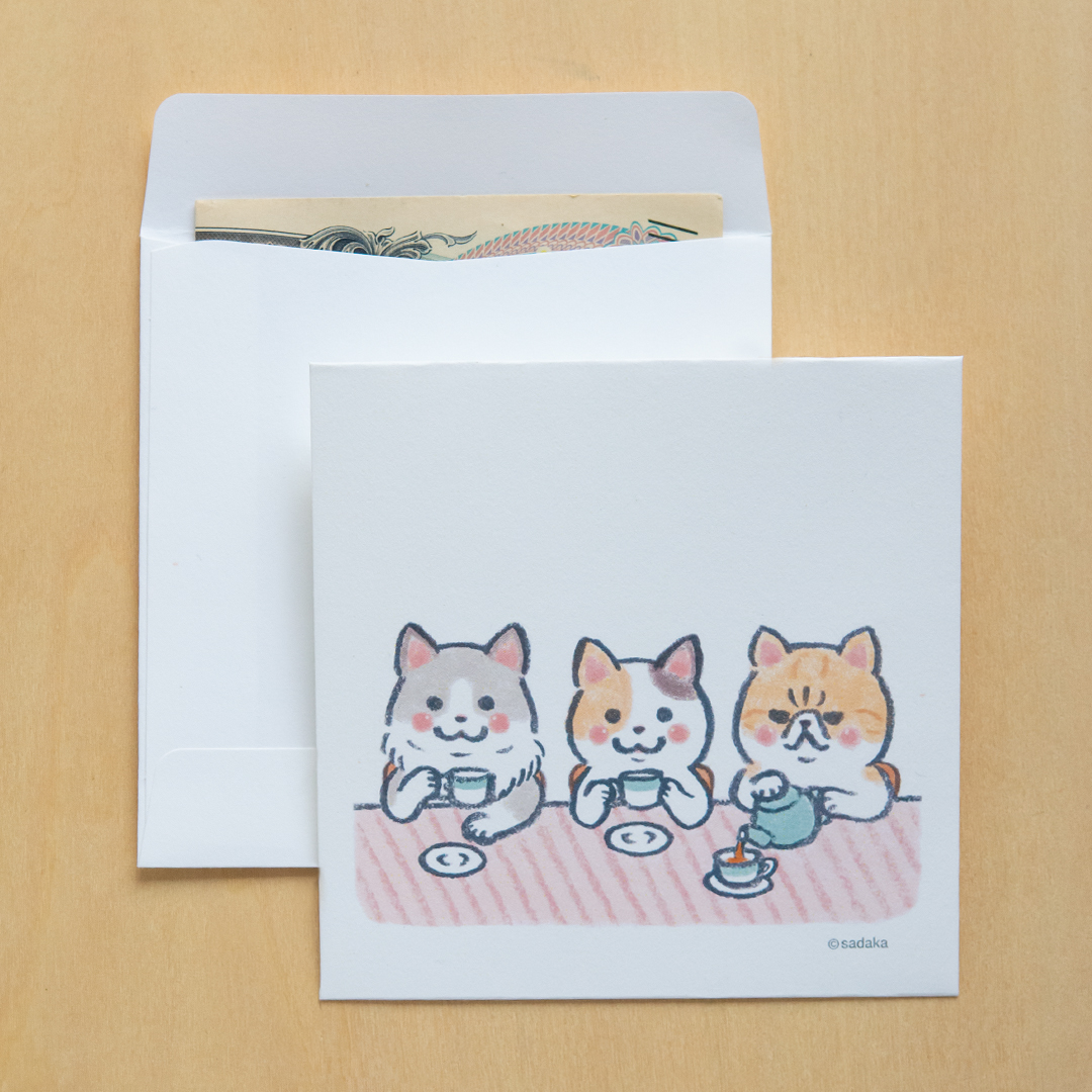 ぽち袋 3匹のねこ【お茶会】